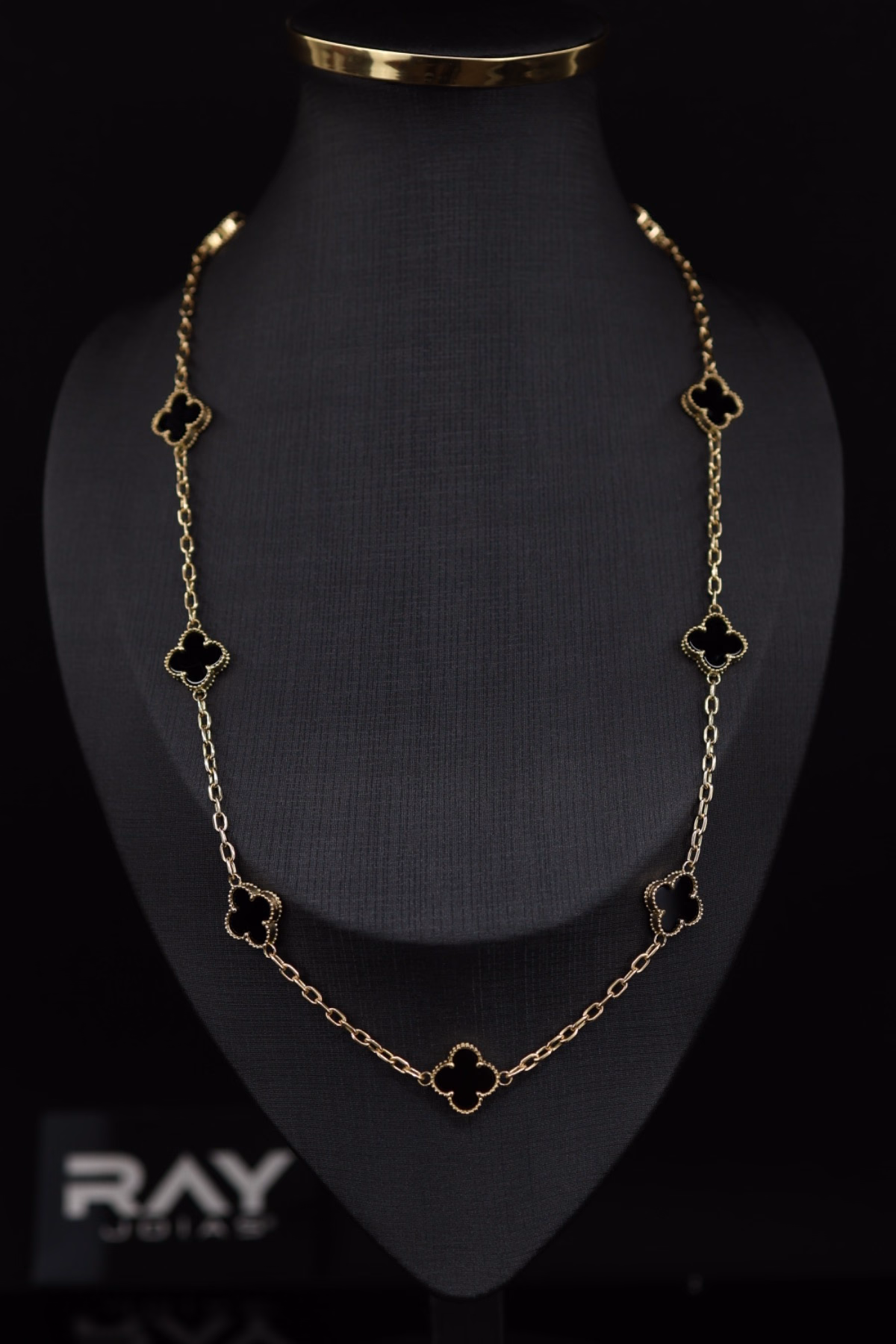Van Cleef 10 Trevos Onix Preta 13mm